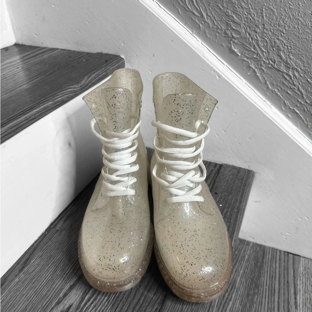 Urban Outfitters Glittery Transparent Boots